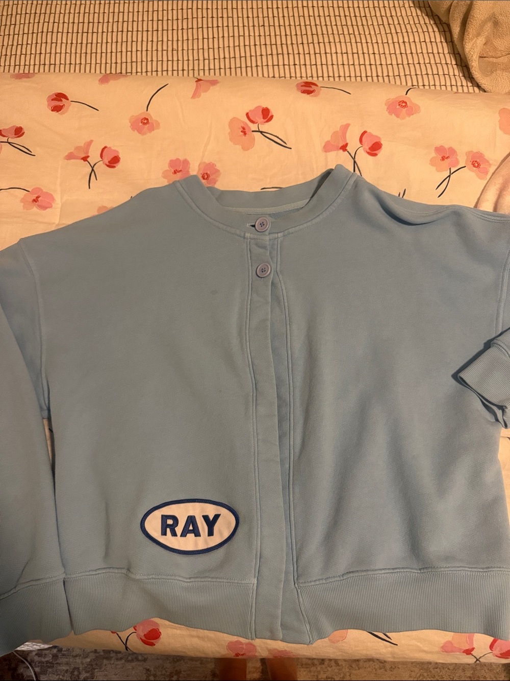 RAY light blue cardigan- worn 2 times, small spot